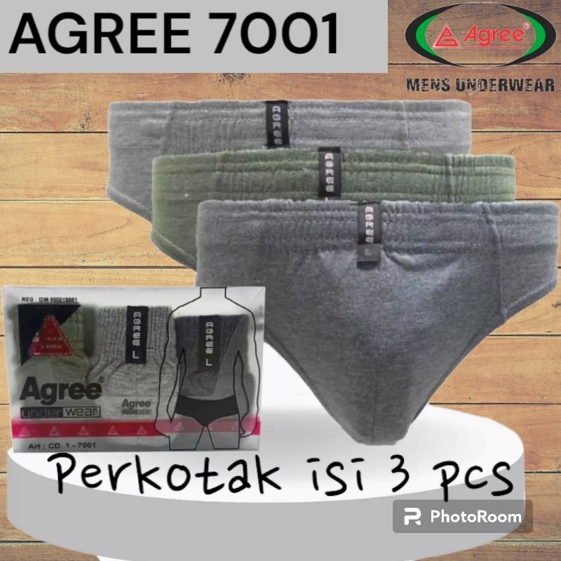 AGREE 7001 &amp; 7002 | CD Pria Agree Karet Dalam | Celana Dalam Pria Set 3pcs | Pakaian Dalam Pria