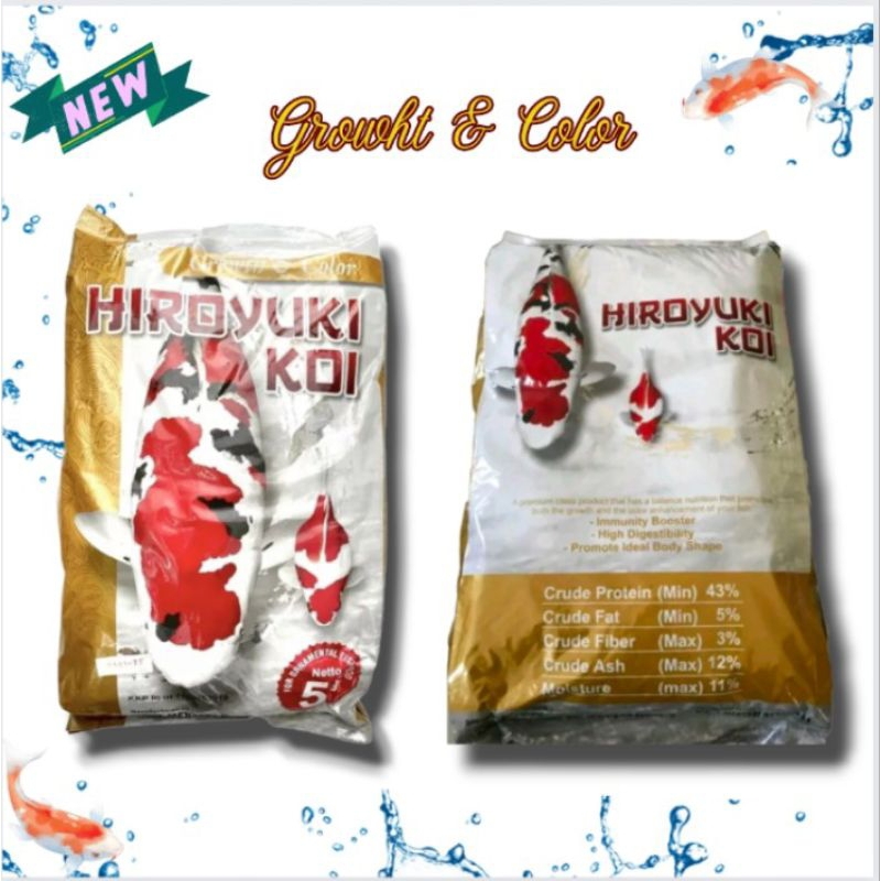 Makanan Ikan Hias HIROYUKI KOI GROWHT &amp; COLOR 5KG