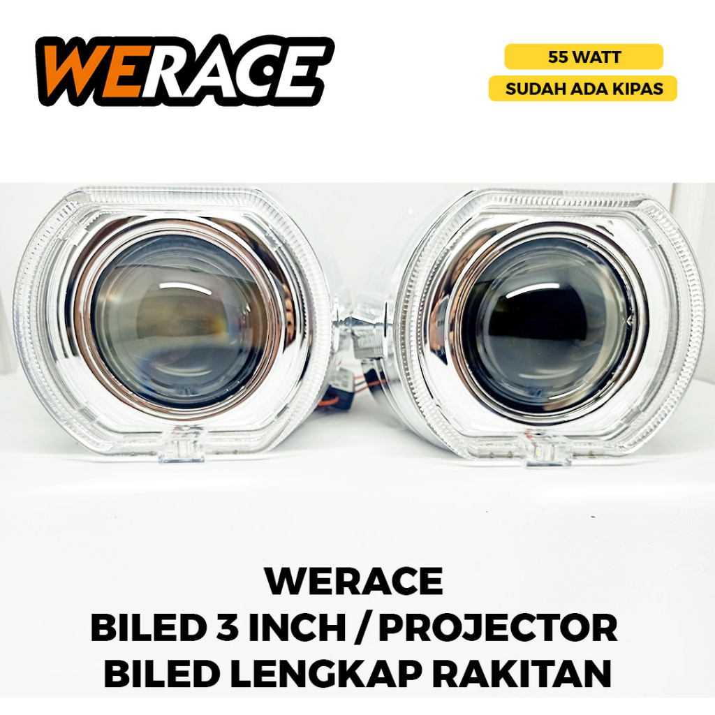 [WERACE] BILED 3&quot; 2,5&quot; 3 INCH 2,5 INCH LASER PROJECTOR PROJIE + KIPAS 55WATT | SHROUD BMW | DEVIL EYE REQUEST WARNA WERACE