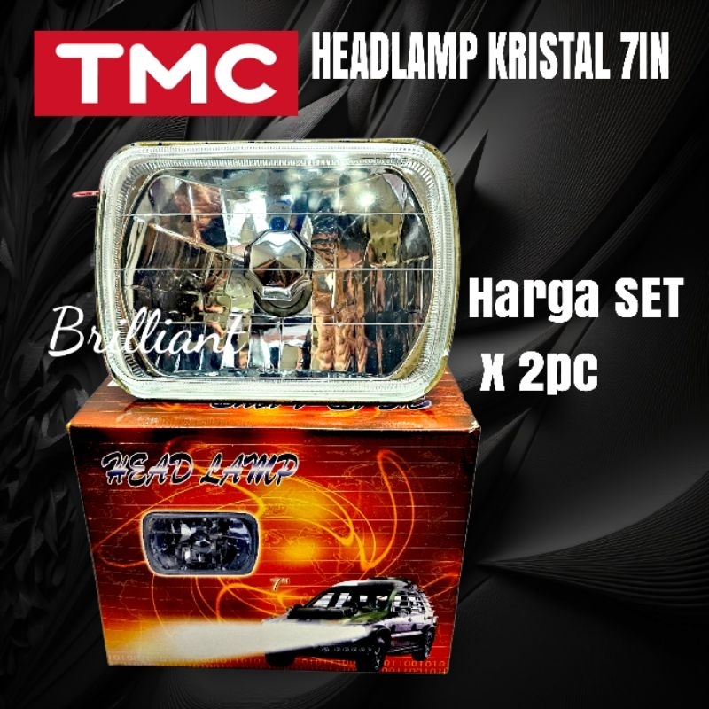 Headlamp / Rumah Lampu Kristal Universal - 7inch - Harga Set