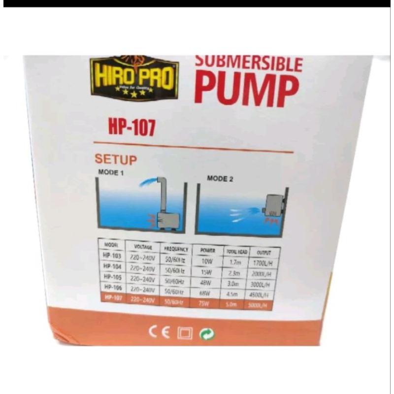 PROMO MURAH Pompa kolam aquarium HIRO PRO HP 107