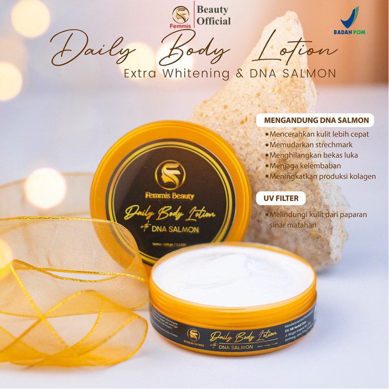 Daily Body Lotion Handbody Pemutih With DNA Salmon Product By Femmis Beauty