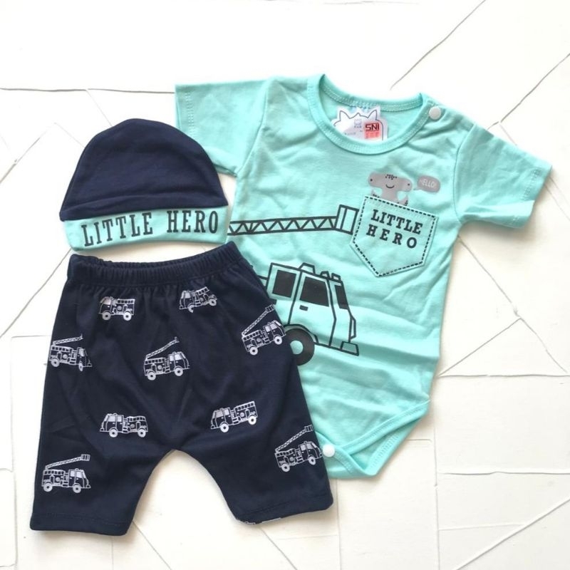 Setelan Jumper Anak Bayi Laki Laki 0 6 Bulan Topi Baby Boy