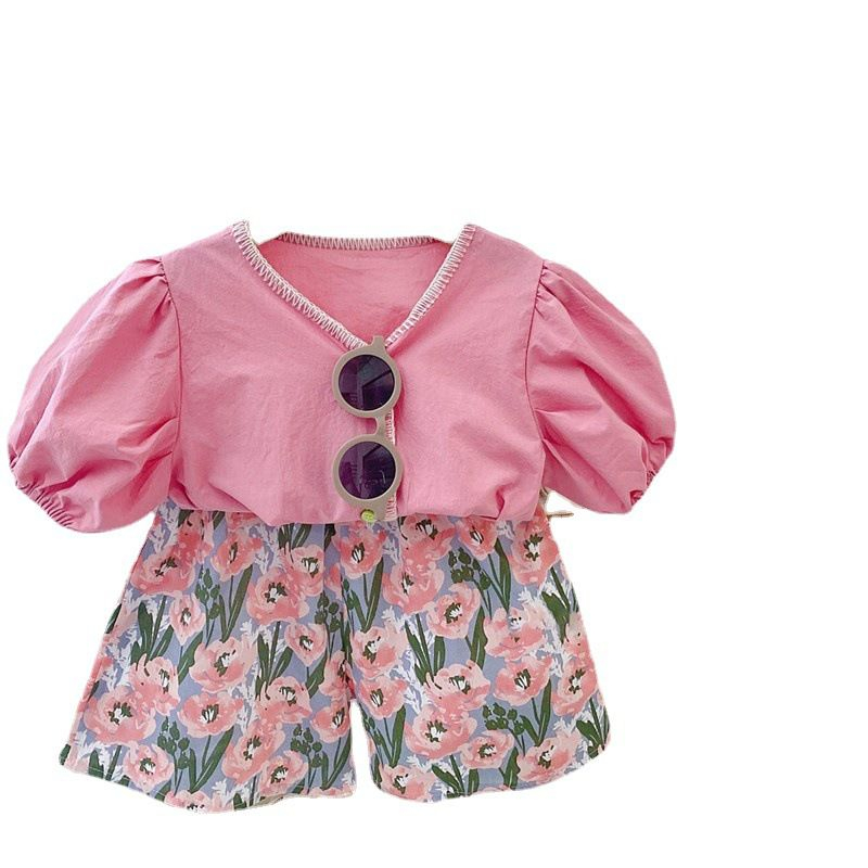 Setelan Anak Perempuan Rok Motif Orchid Flowers