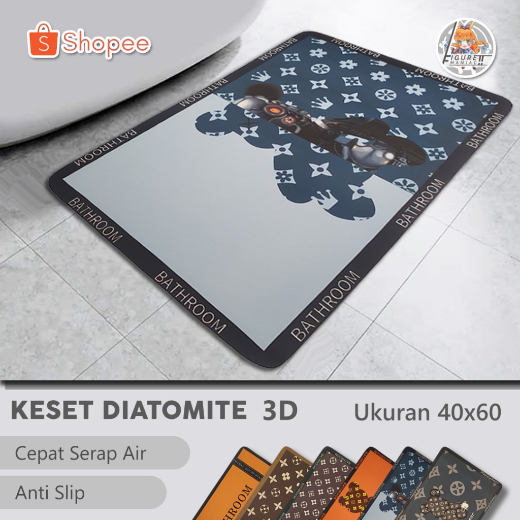 Figure Maniac - Keset Karakter Diatomite Keset Kamar Mandi Anti Slip Lembut Keset Nyerap Air