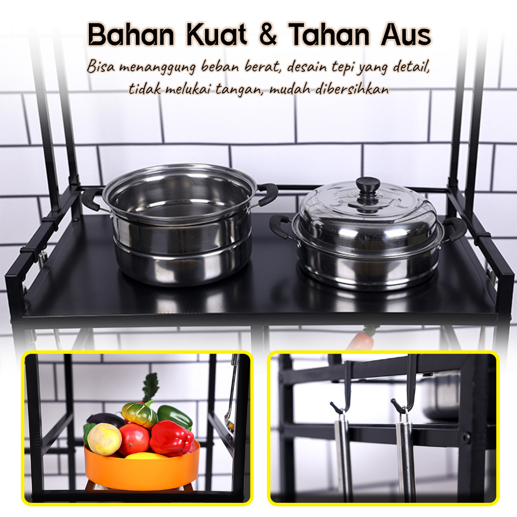 Rak Minimalis / Meja Dapur / Meja Kompor/ Meja Racik/ Rak Dapur Rak Panci Oven Microwave / Rak Penyimpanan Rumah Tangga / SK-B