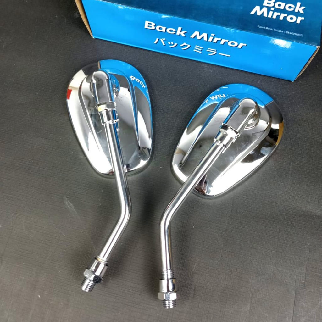 Spion Retro Oval Classic Crhome Kaca Putih Honda Spion Klasik CB 100 125 C70 Grand GL Tiger Scoopy Fazzio