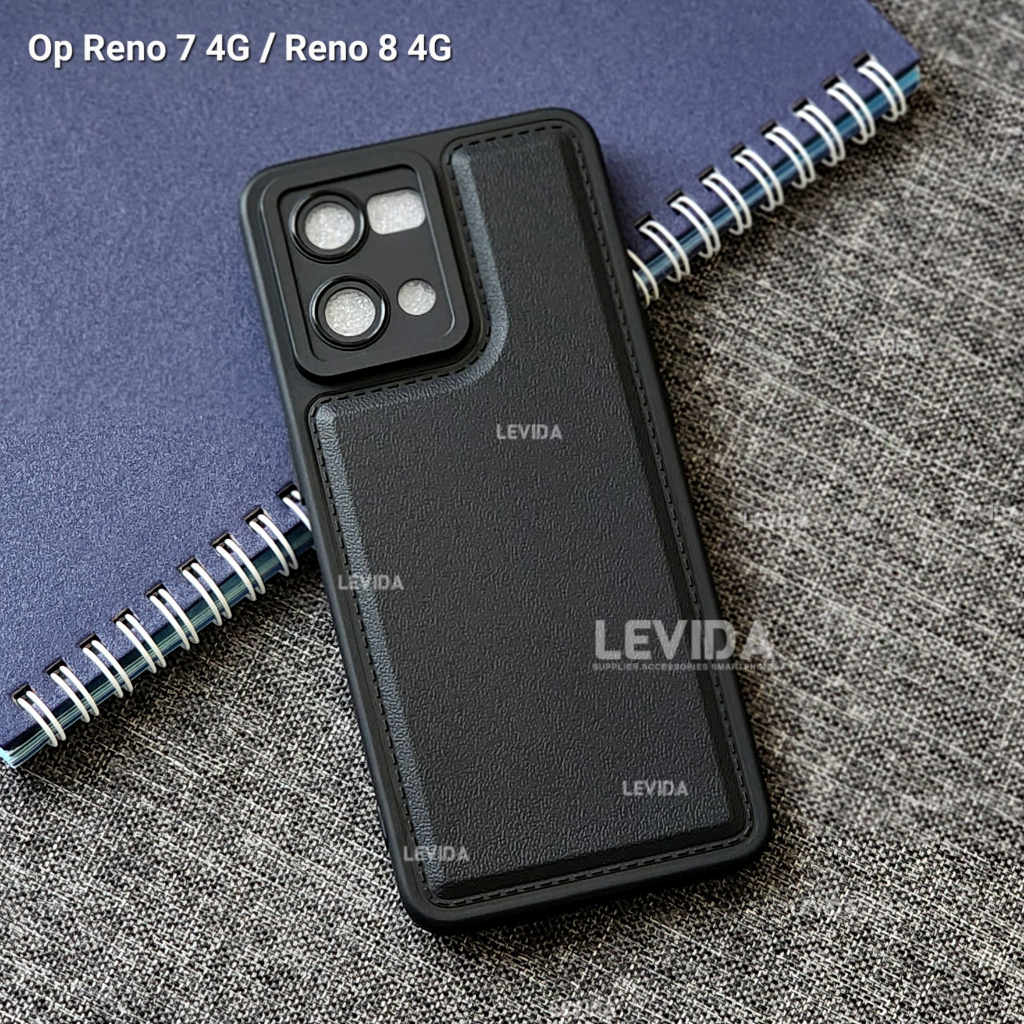 Softcase Leather Pro Macaron Black Oppo Reno 8 4G Oppo Reno 8 5G Oppo Reno 8Z Oppo Reno 8T 4G Oppo Reno 8T 5G