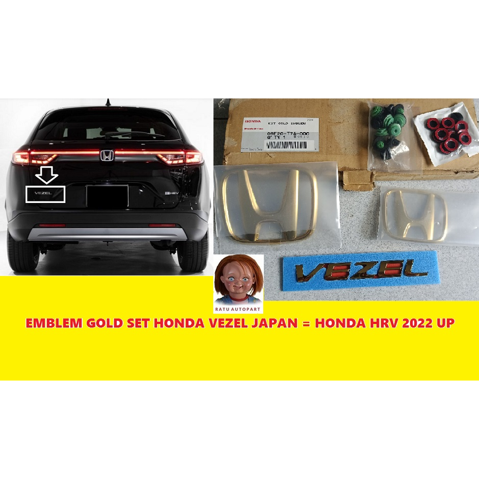 PAKET EMBLEM  GOLD SET HONDA VEZEL HRV TAHUN 2022 UP