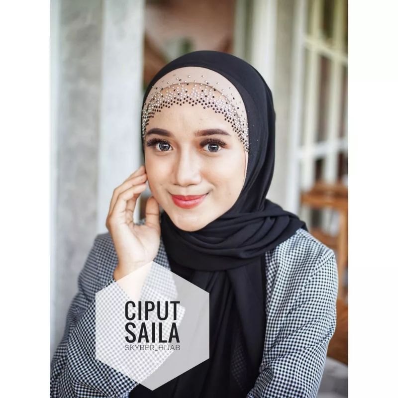 inner jilbab ciput pesta ciput payet tile diamond (ciput pesta)