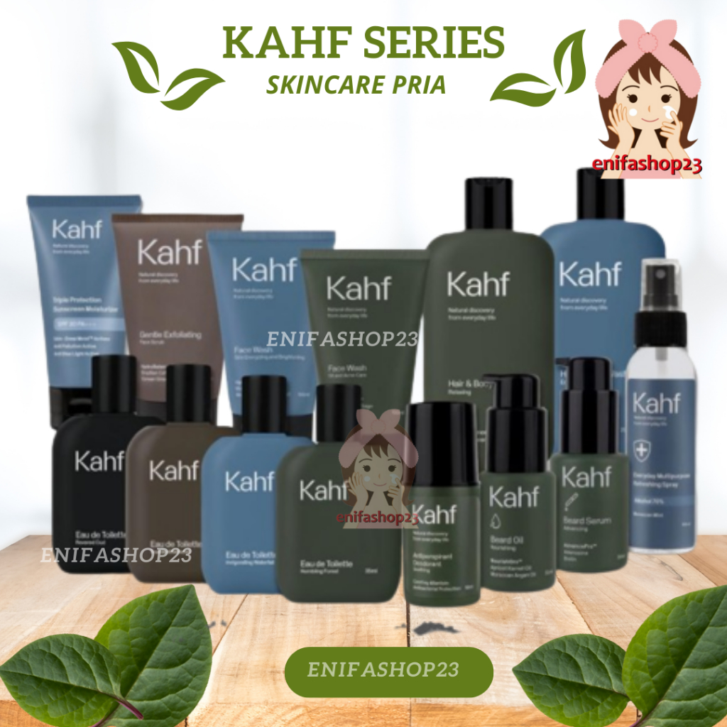 Kahf Skincare Cowok All Product - Perawatan Wajah Pria | Face Serum | Sunscreen Moisturizer | Deodor