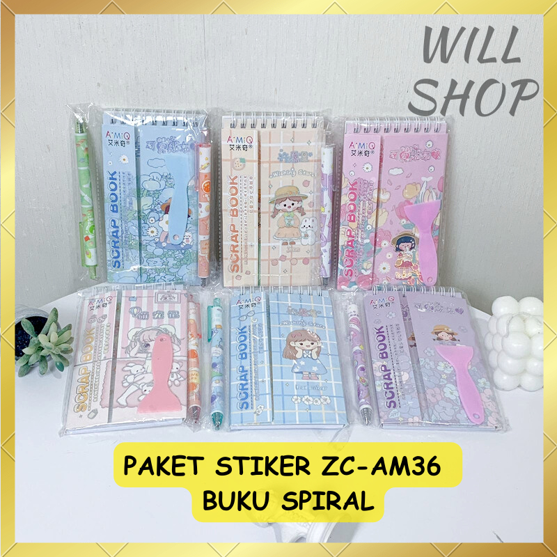 

ZC-AM36 3 IN 1 PAKET STIKER BUKU STIKER SPIRAL / PERATA STIKER / PULPEN CETEK / SCARP BOOK CEWE BUNGA KEKINIAN BISA COD