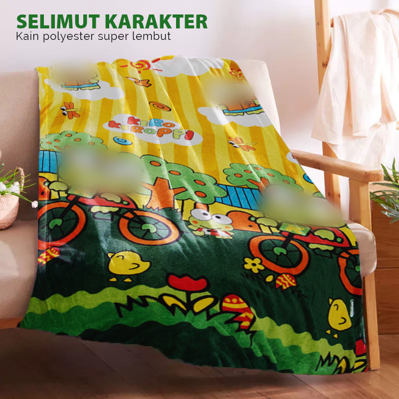 Selimut Anak Motif Karakter Ukuran 135x185cm Polyester Lembut Halus Perlengkapan Rumah Tangga Kamar Tidur Import - HK330 - 88Blanketstore