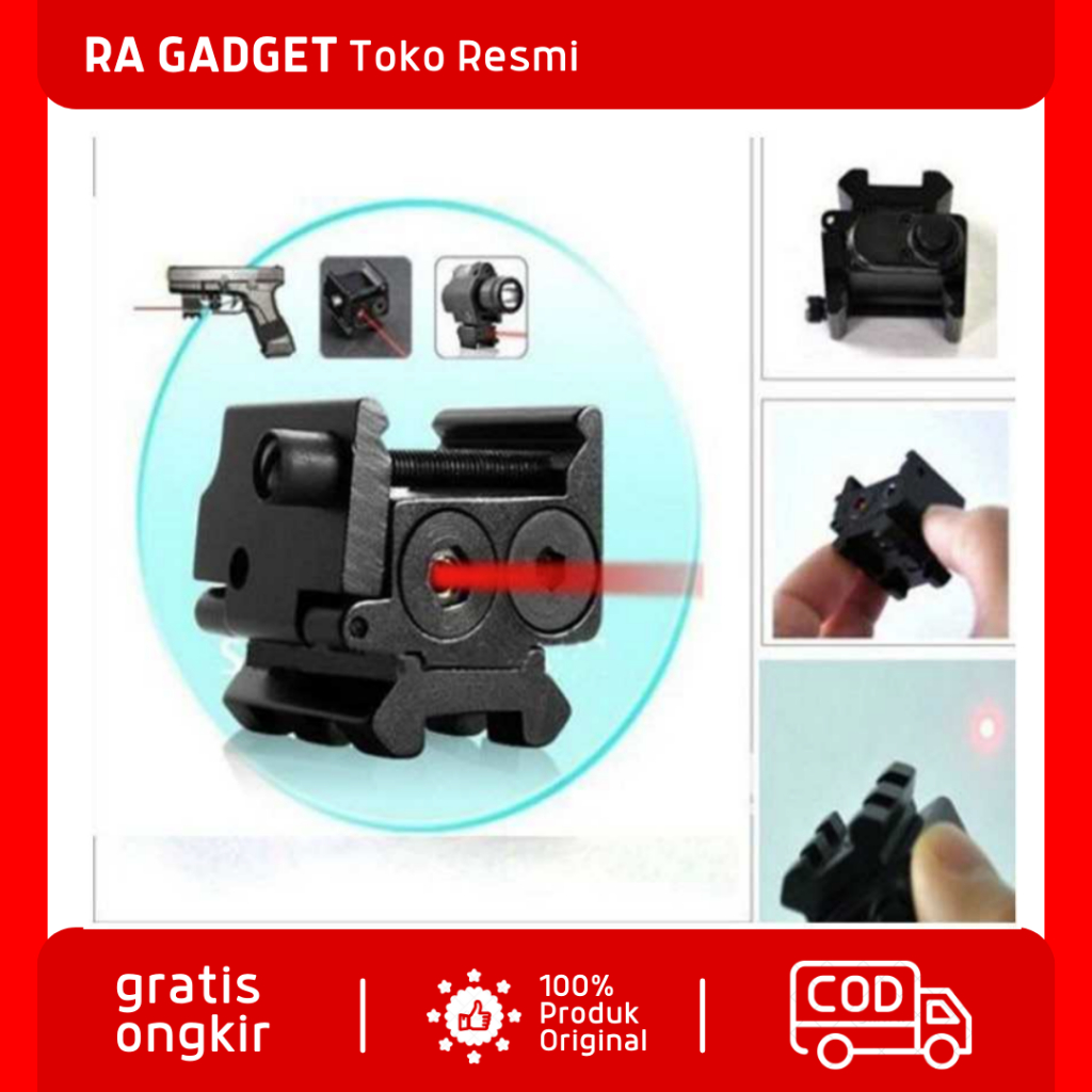 Tactical Red Dot Laser Sight 532nm Picatinny Mount / Laser Tembak Jarak Jauh Senapan Angin Siang Mal