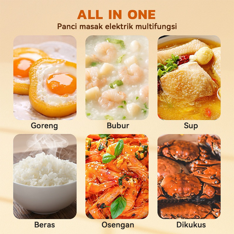 Ready Kompor/Panci Listrik Y25 Kompor Serbaguna Elektrik Portable Multifungsi Pan Anti-lengket Electric Pot Terlaris