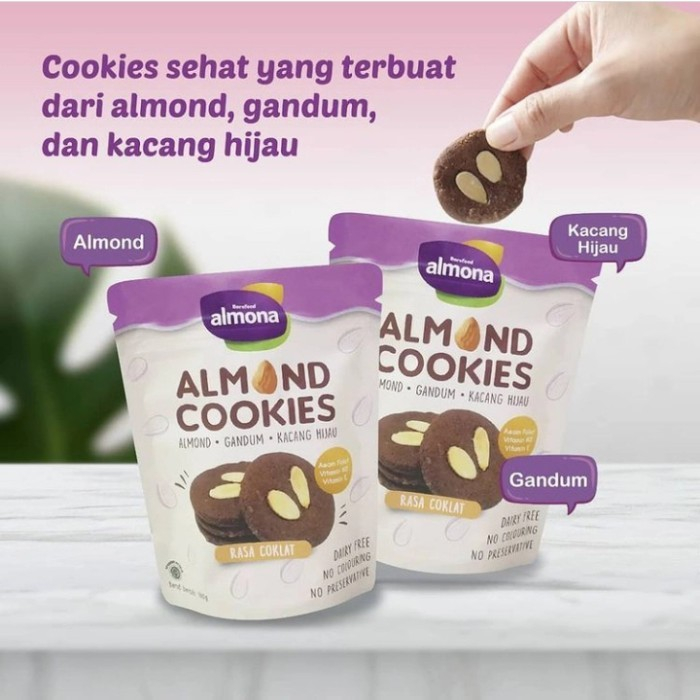 Almona Almond Cookies Snack Sehat Vegan Friendly / Asi Booster