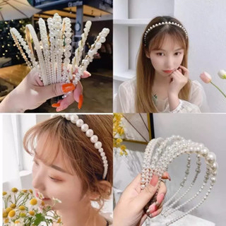 `ღ´ PHINKL `ღ´ Bando aksen mutiara girly Korea kualitas import pearl white putih