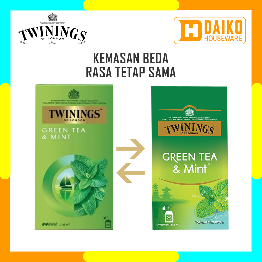 Teh Hijau Twinings Green Tea &amp; Mint Tea 25 x 2gr Teh Hijau Kantong Rasa Mint