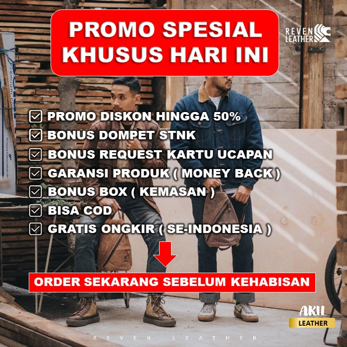 Tas Selempang Kulit Pria Branded Reven Mirage Leather Sling Bag Slempang Bahu Cowok Bahan 100% Kulit Sapi Asli Original Premium