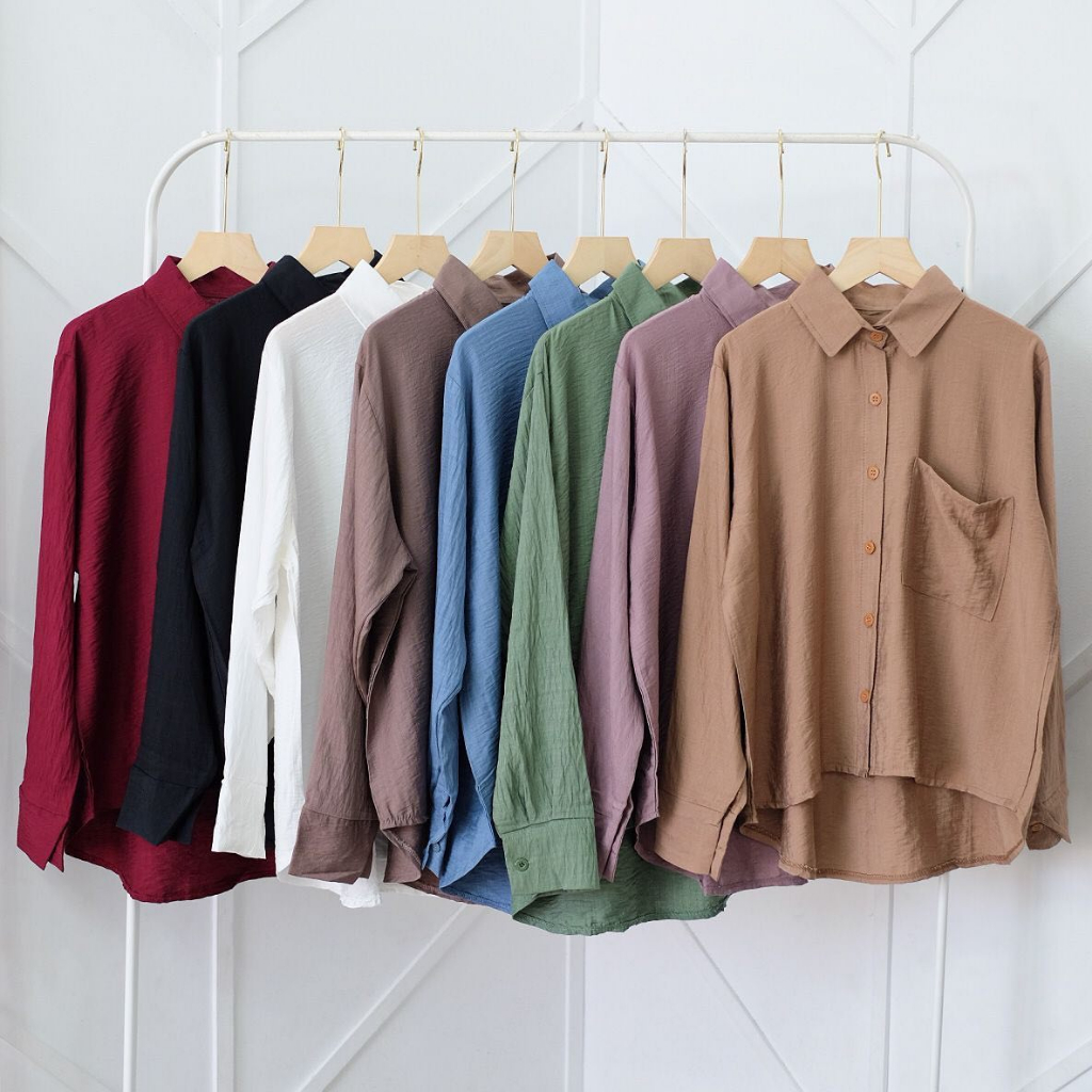 BLOUSE WANITA POLO SHIRT OVERSIZE HS BAHAN POLO LINEN XL LD 120 PB 59 PT 57 4XL LD 140 PB 68 PT 58 BLOUSE WANITA KOREAN STYLE / KEMEJA WANITA OVERSIZE / BLOUSE BUSUI FRIENDLY / BAJU ATASAN WANITA JUMBO