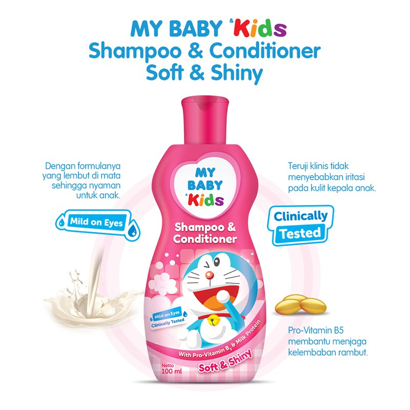 MY BABY Kids Shampoo &amp; Conditioner Doraemon - Sampo &amp; Kondisioner Anak Rambut Wangi dan Halus