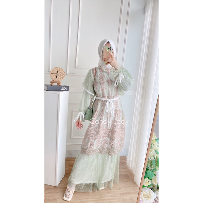 Rumy Dotty Maxi - FREE KEMEJA