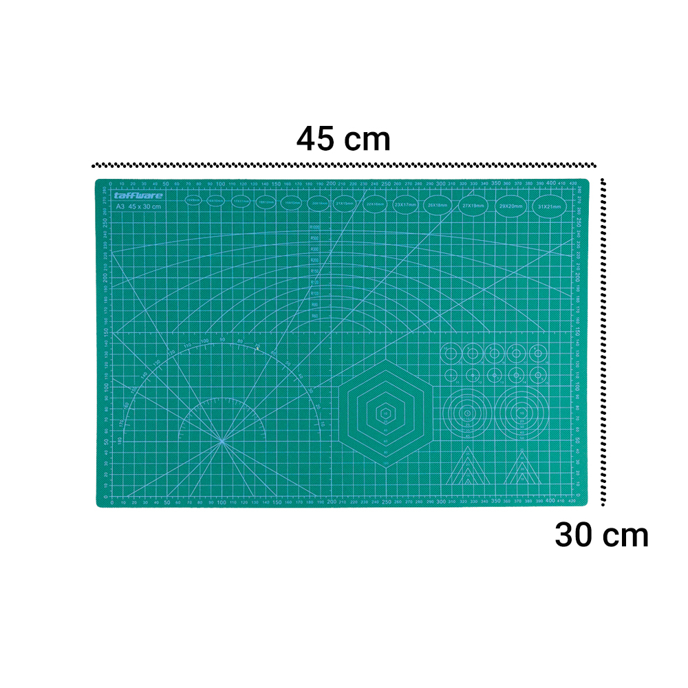 Taffware Alas Potong Work Cutting Mat Pad A3 45 x 30cm - Green