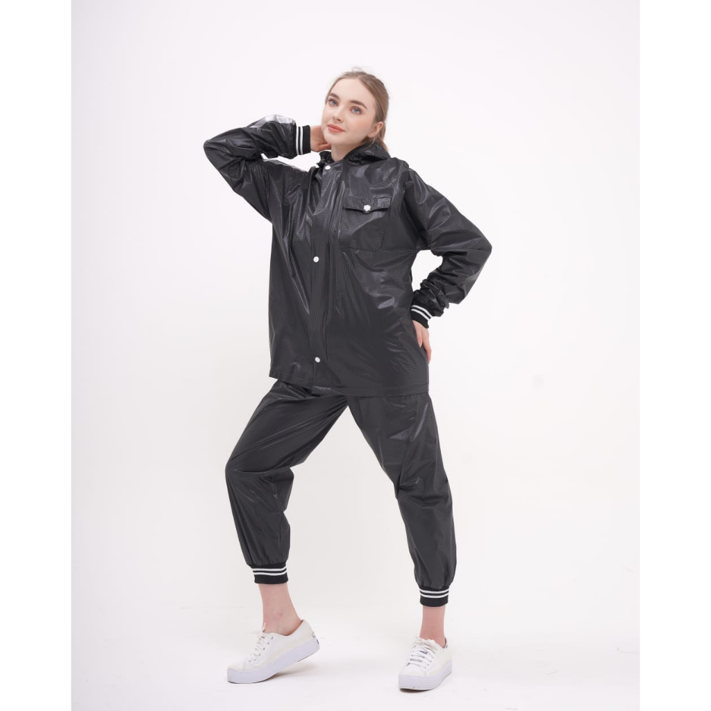 Setelan Baju Sauna Dan Jaket Sport Pembakar Lemak Olah Raga Joging Lari Pelangsingan Diet Efektif    Untuk Unisex Pria Wanita Bahan Primum Kualitas Terbaik Bisa Jas Hujan Anti Air Warna Hitam Silver Model Terbaru COD