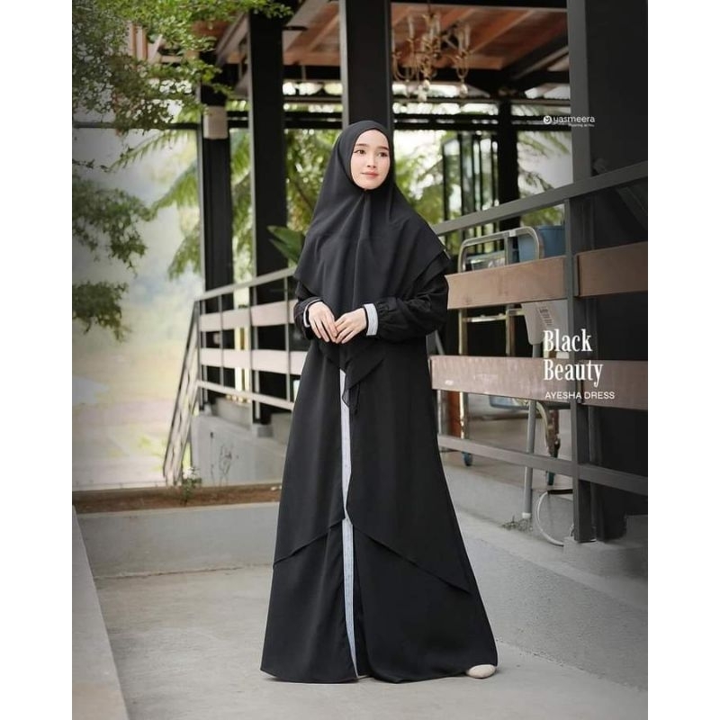 DRESS AYESHA YASMEERA GAMIS HITAM-GAMIS PUTIH - GAMIS UMROH - GAMIS HAJI