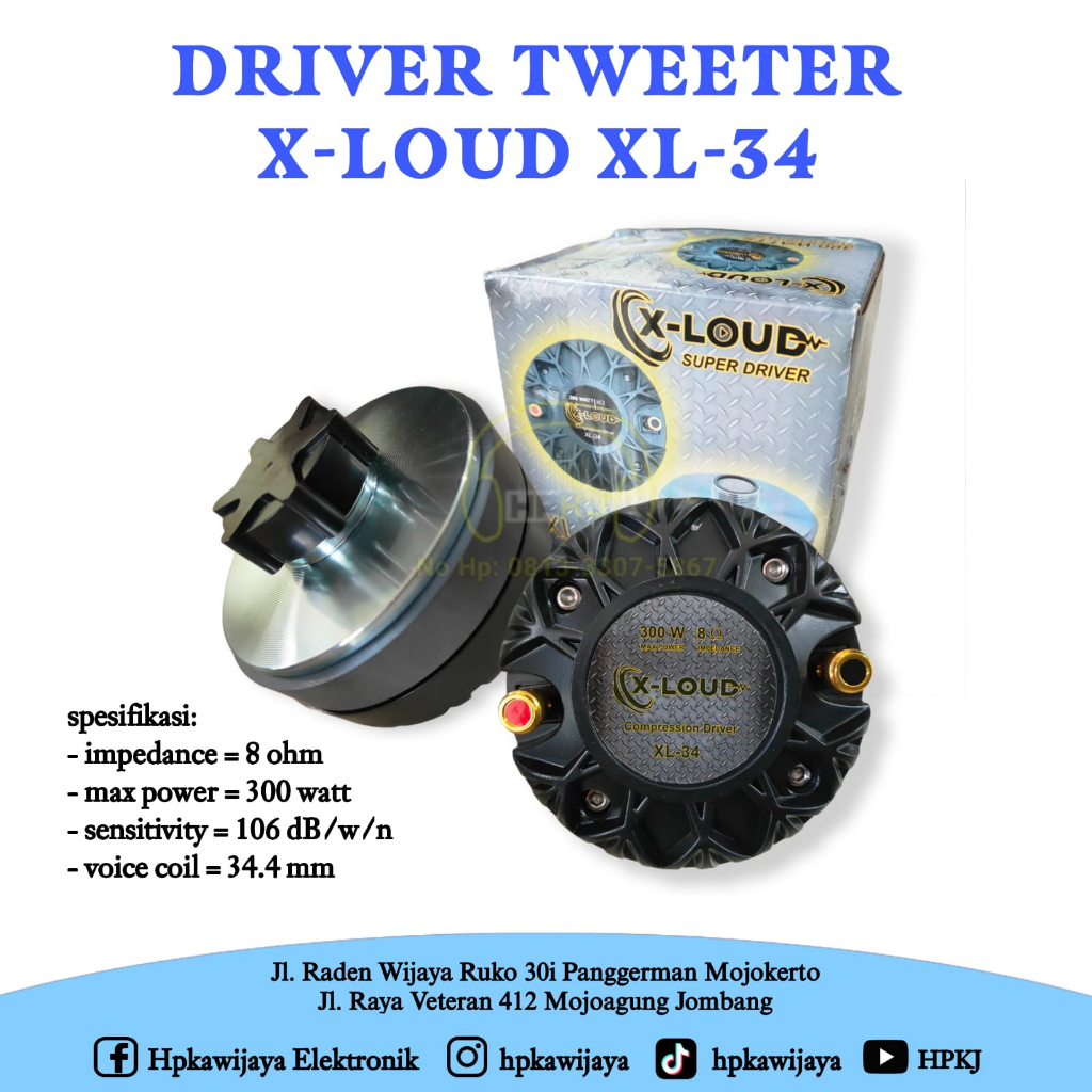 DRIVER TWEETER X-LOUD XL-34 driver twiter xloud xl34 xl 34