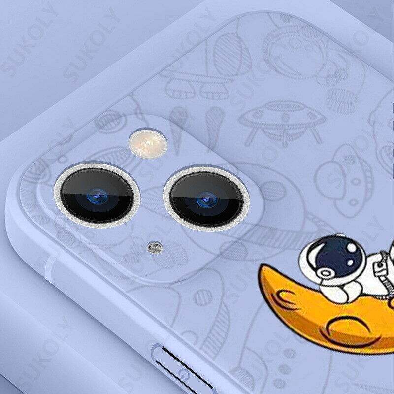 Case Cute Astronot Liquid Vivo Y12 Y12S Y15 Y17 Y20 Y20S Y21 Y21A Y21E Y21S Y21T Y30 Y30i Y33S Y33T Y50 Casing Hybrid Dove With pelindung kamera