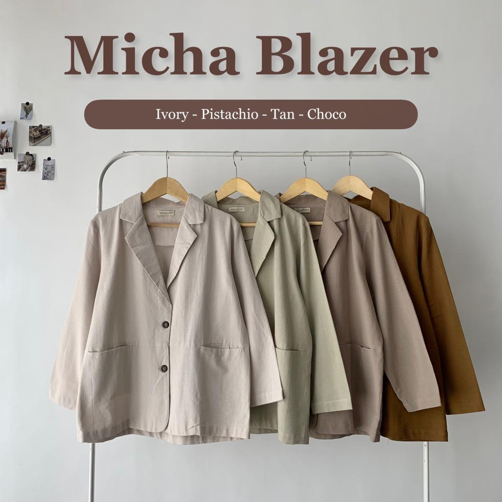 MICHA  Blazer | Blazer  Berbahan Linen [YEPPUOUTFIT]