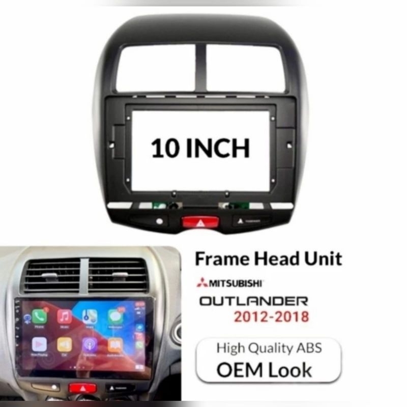 frame head unit android 10 inch mobil mitsubishi outlander