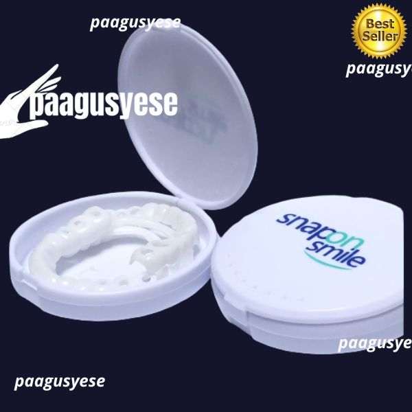➰DISCOUNT77➰Gigi Palsu Atas Bawah Snap On Smile Gigi Palsu Instan Silikon Snap On Smile Putih Authen