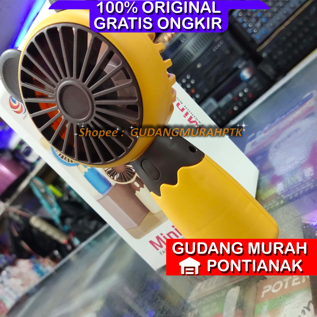 Kipas Cas Bisa Bawa Bawa Minifan Charge Portable Model Jerry Mouse Kuala Warna Random Angin kencang dan lembut