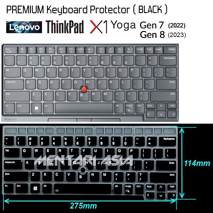 Keyboard Protector Lenovo ThinkPad X1 YOGA Gen-7 Gen-8 - Premium BLACK