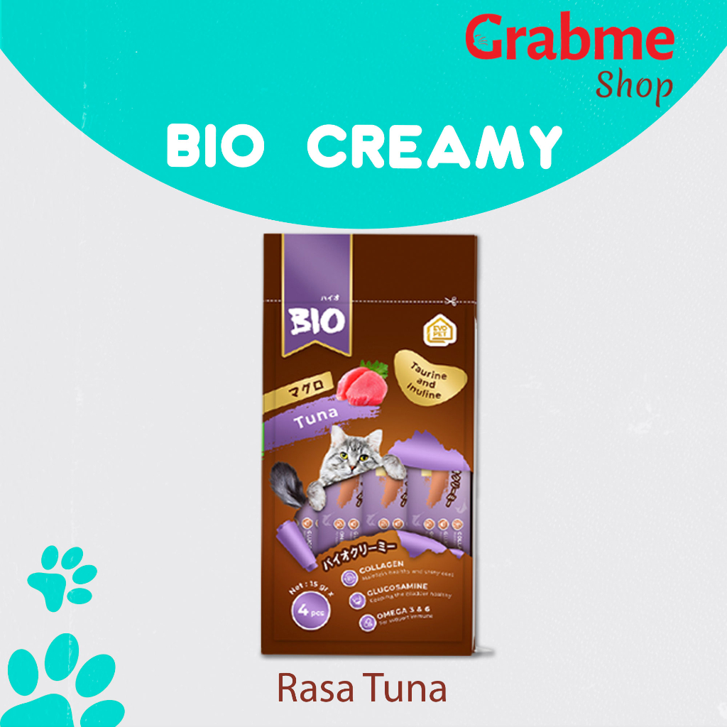 Makanan basah Snack Kucing Bio Creamy 1 box isi 12 pcs