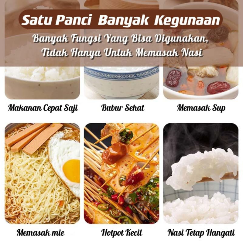 Rice Cooker Mini 1.6L / Penanak Nasi 1-4 Porsi / Magic Com Anti Lengket / Rice Cooker Penanak Nasi Elektronik⭐ Super8 ⭐