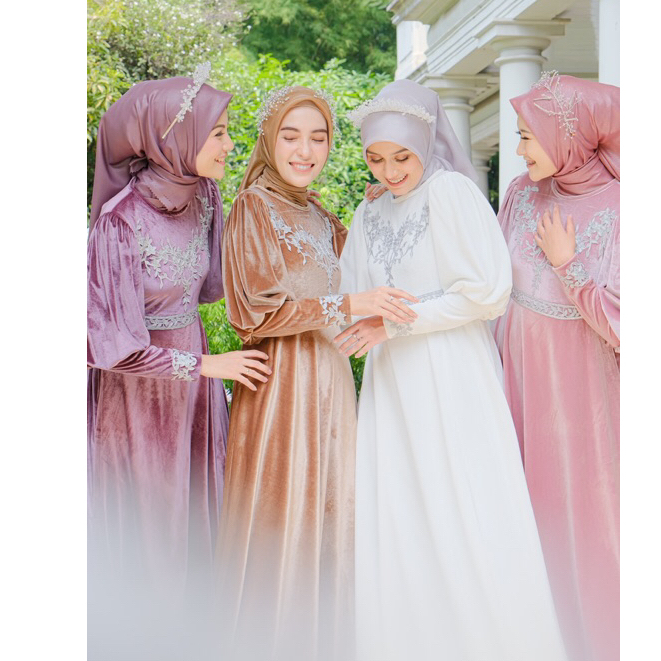 Ounadoutfit Henna luxury dress / dress bludru mewah muslim / baju kondangan wanita / dress lebaran / dress pesta mewah