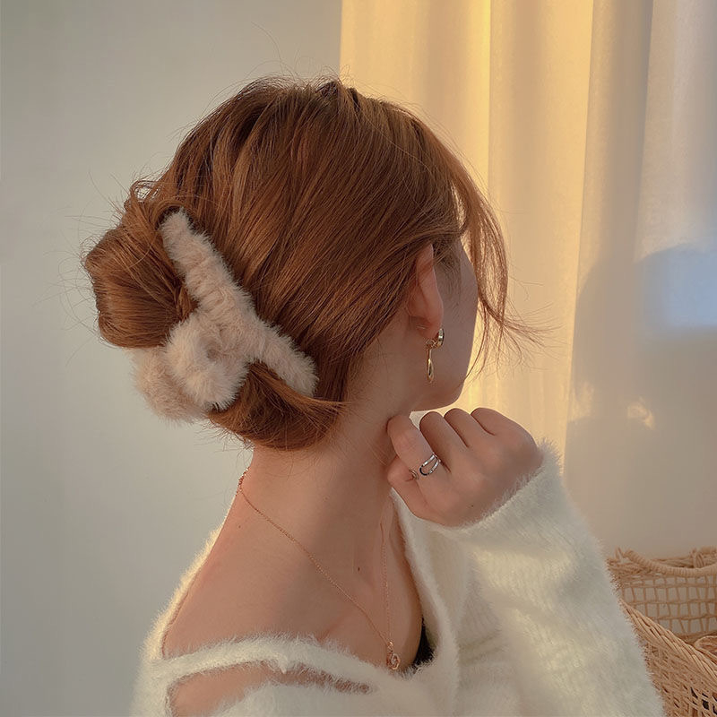 RAB JR398 Jepit Rambut Bulu Jedai Rambut Bulu Korea Jepitan Aksesoris Rambut Wanita Dewasa