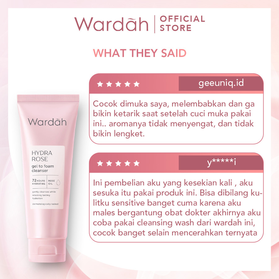 Wardah Hydra Rose Gel to Foaming Cleanser 100ml | Pembersih Wajah