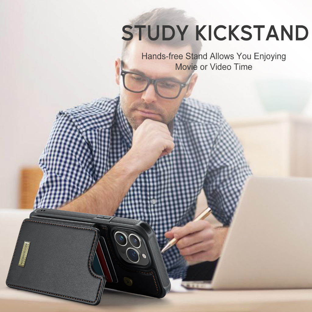 Leather Back Cover Card Slot Case RFID MR-C22 For Iphone 13 Pro Max 13 Pro 13 Holder Cover