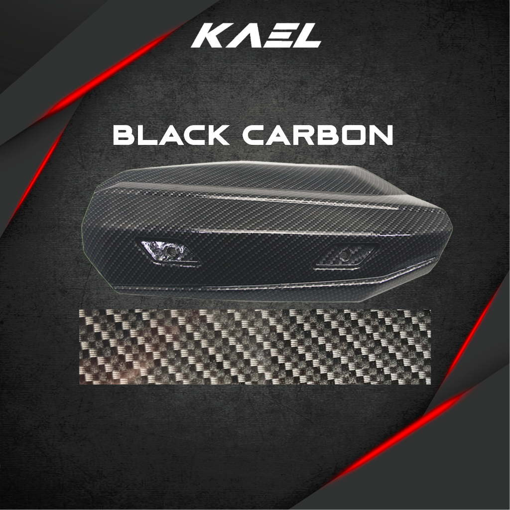 Cover Tutup-Penutup-Tameng Pelindung Knalpot-Kenalpot-Muffler Premium Black Carbon-Karbon 7 Xeon 125 RC-GT