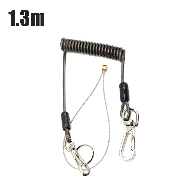 1.3m Safety Spring Hook Lanyard Safe Spring Hook Tool Lanyard Safety Gantungan Peralatan Safety Dilengkapi Dengan Dua Kait Logam