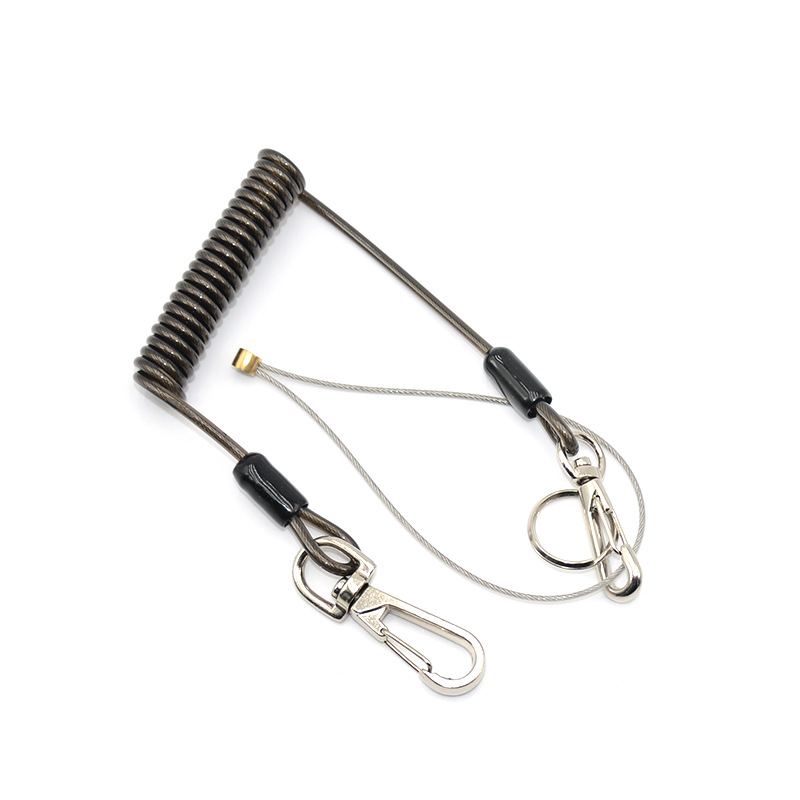 1.3m Safety Spring Hook Lanyard Safe Spring Hook Tool Lanyard Safety Gantungan Peralatan Safety Dilengkapi Dengan Dua Kait Logam