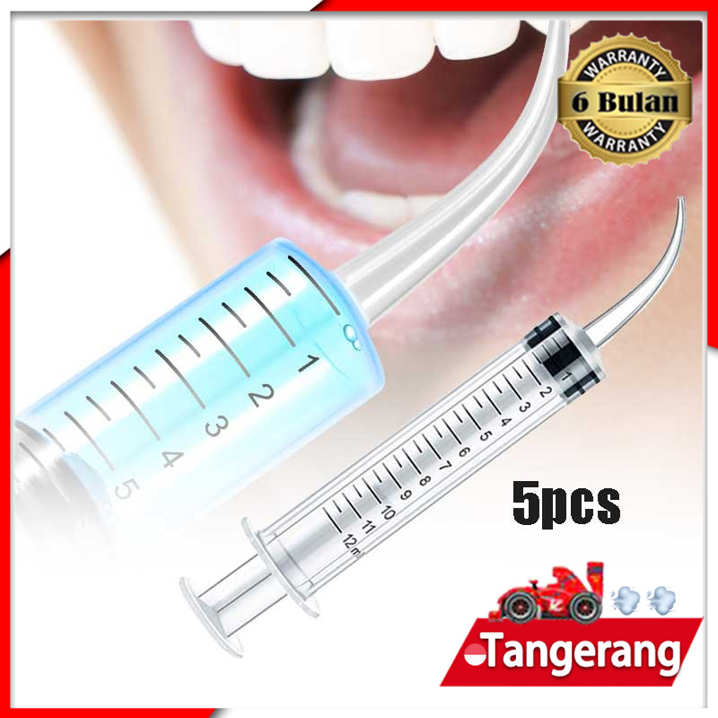 5pcs/set Syringe Dental 12ml Syringe Ujung Bengkok Kecil Endo Needle Jarum Irigasi Endo