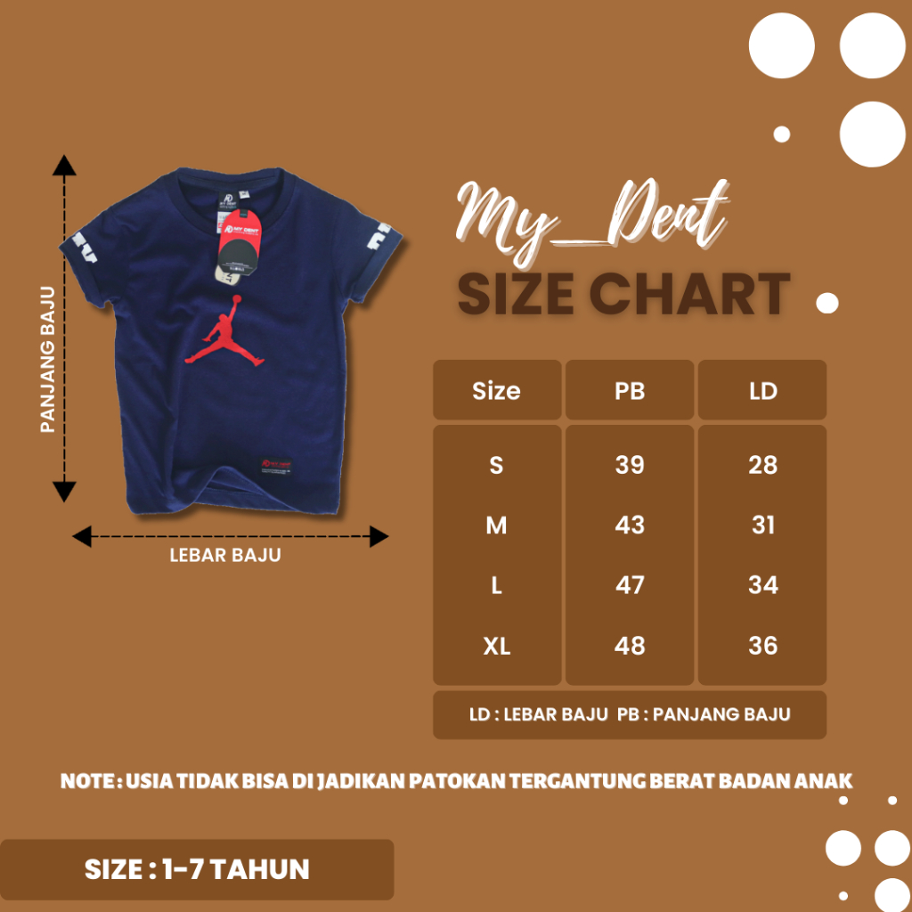 Mydent Baju Kaos Distro Anak Laki Laki Umur 1-7 Tahun Bahan Cotton