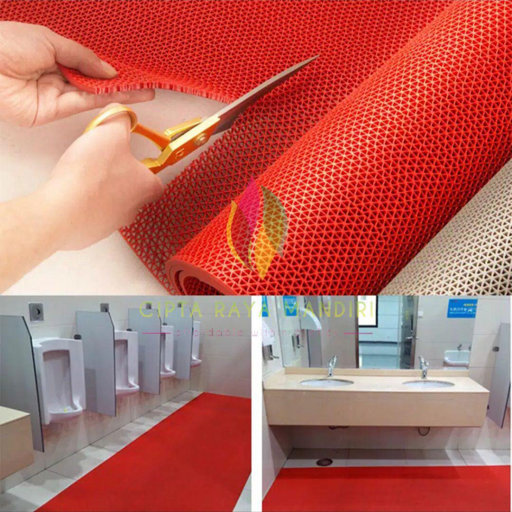 Keset Karpet Anti Slip Bahan PVC S Type Rol 15 x 1,2m Keset Kamar Mandi Keset Mesjid Keset Mushola Keset Wudhu