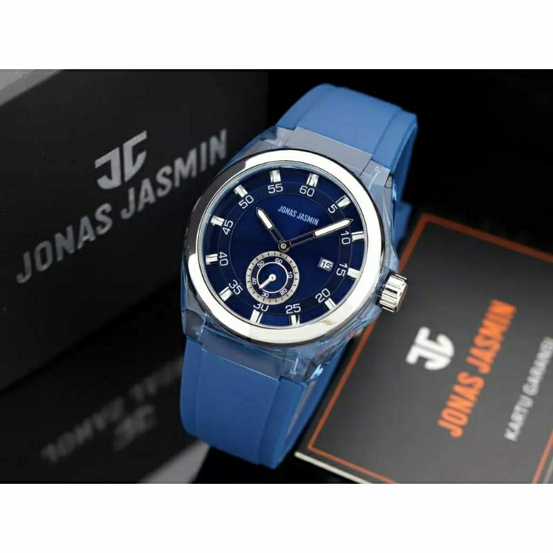PROMO BOMBASTIS! Jam Tangan Jonas Jasmin 5319 Original Pria Rubber Chrono Kasual Garansi