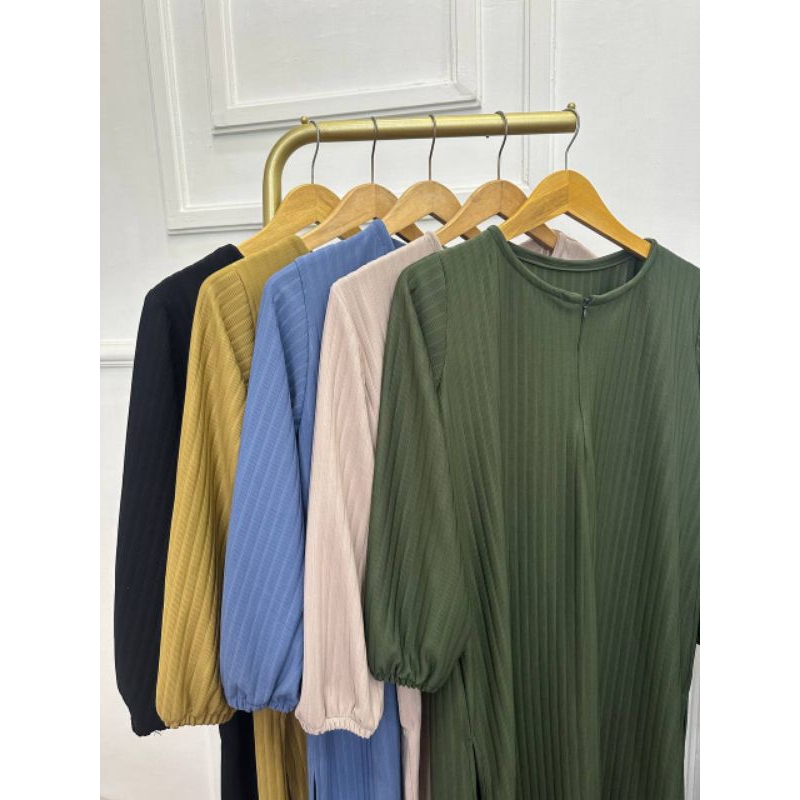 long tunik hornet knit premium lengan panjang karet